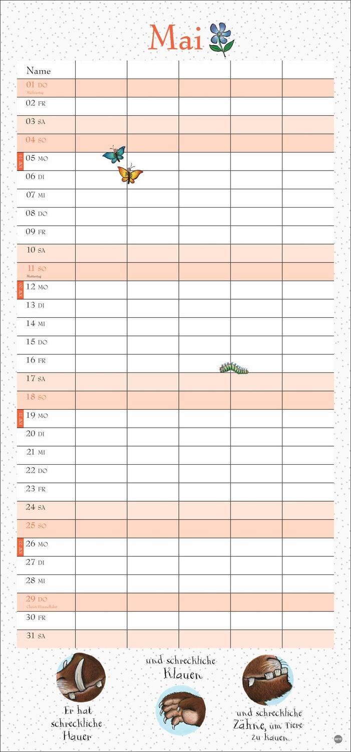 Bild: 9783756405923 | Der Grüffelo Familienplaner 2025 | Kalender | Familienplaner Athesia