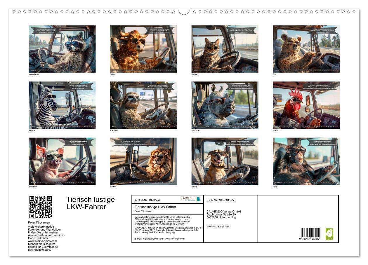 Bild: 9783457183250 | Tierisch lustige LKW-Fahrer (Wandkalender 2025 DIN A2 quer),...