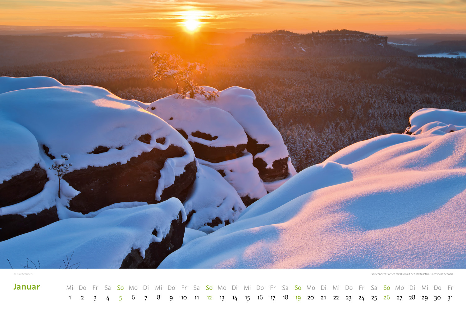 Bild: 9783938916520 | Kalender Sächsische &amp; Böhmische Schweiz 2025 | Wandkalender 45 x 30 cm