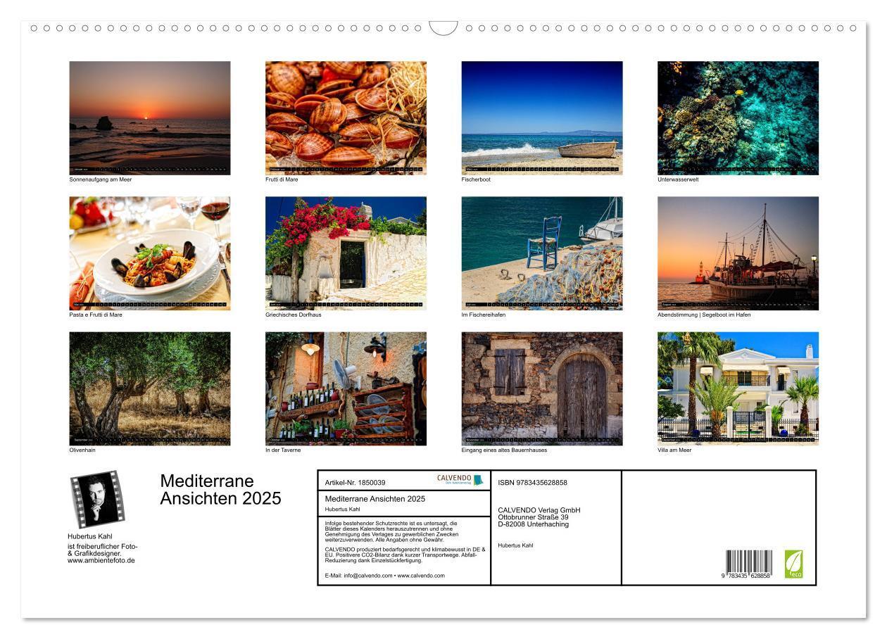 Bild: 9783435628858 | Mediterrane Ansichten 2025 (Wandkalender 2025 DIN A2 quer),...