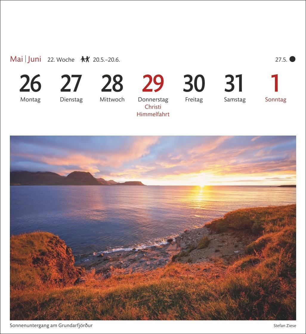 Bild: 9783840033384 | Island Sehnsuchtskalender 2025 - Wochenkalender mit 53 Postkarten