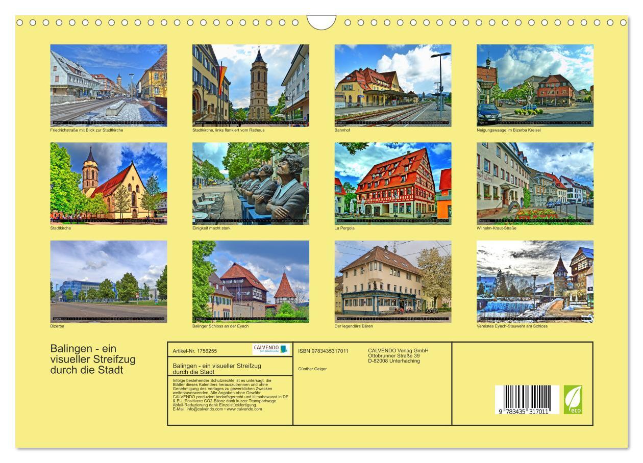 Bild: 9783435317011 | Balingen - ein visueller Streifzug durch die Stadt (Wandkalender...