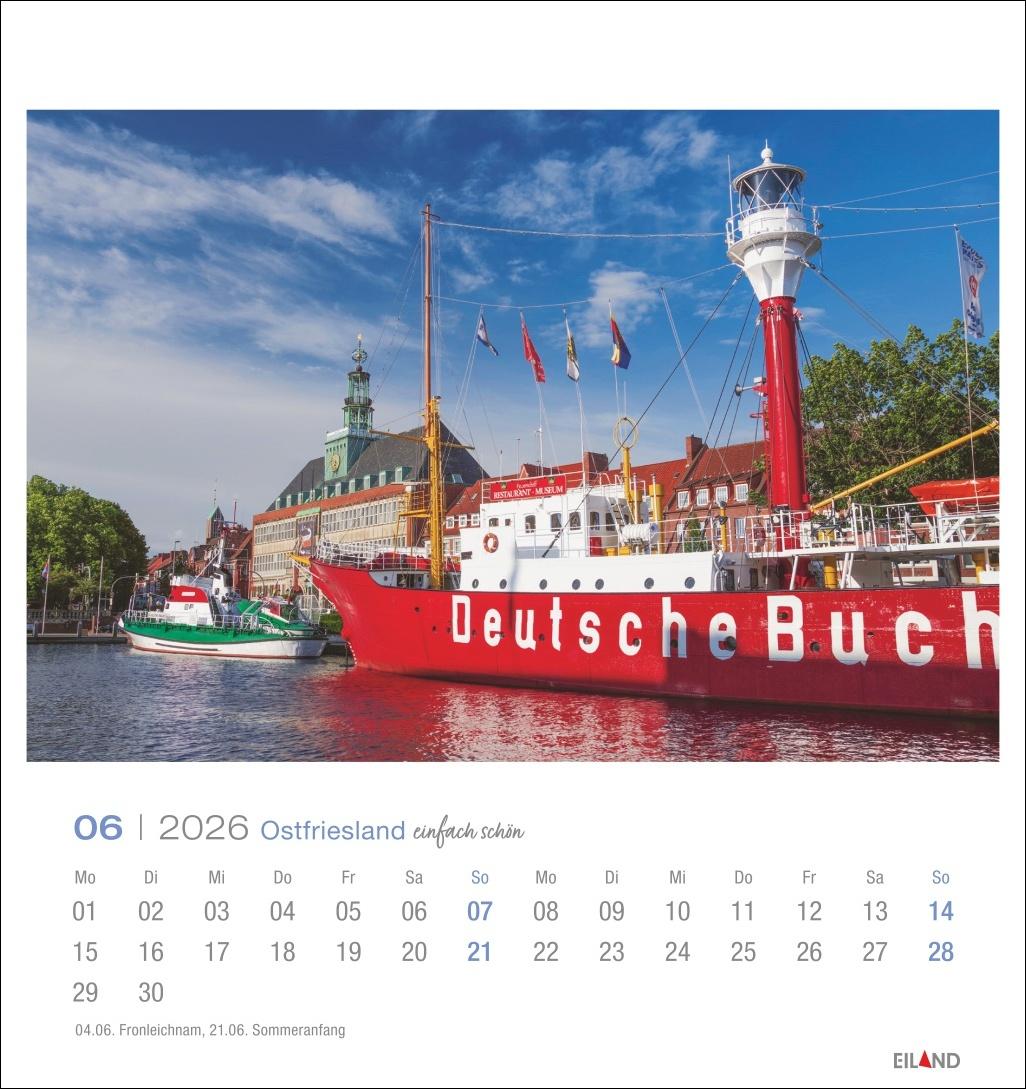 Bild: 9783964024091 | Ostfriesland Postkartenkalender 2026 - einfach schön | Eiland | 13 S.