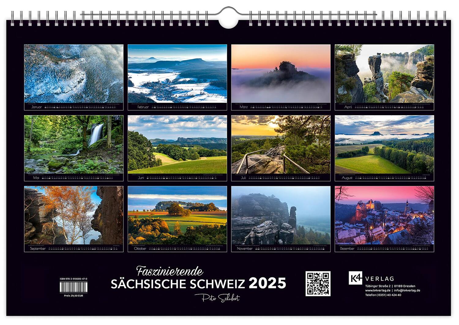 Bild: 9783910680470 | Kalender Faszinierende Sächsische Schweiz 2025 | Peter Schubert | 2025