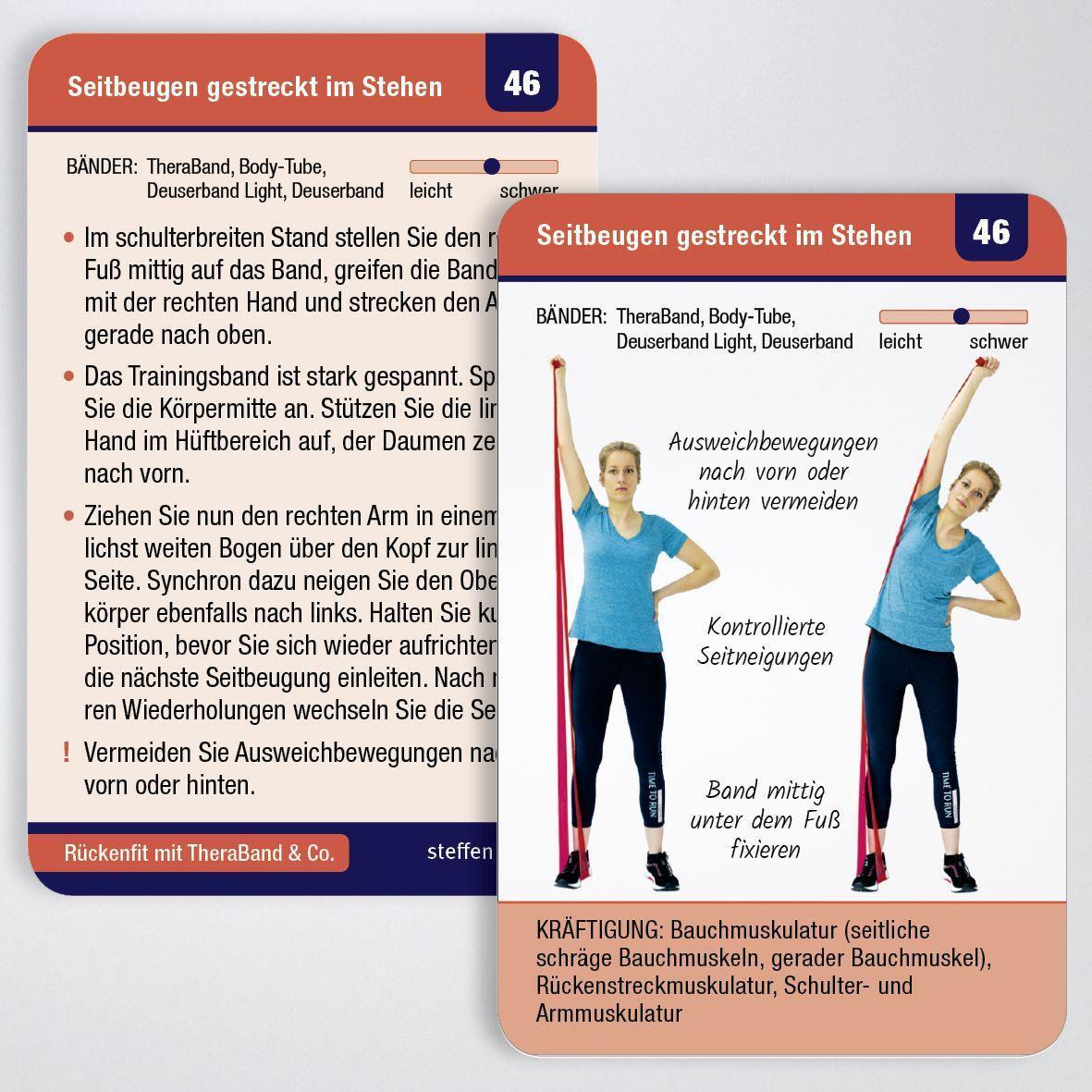 Bild: 9783957990990 | Trainingskarten: Rückenfit mit TheraBand® &amp; Co. | 55 Trainingskarten