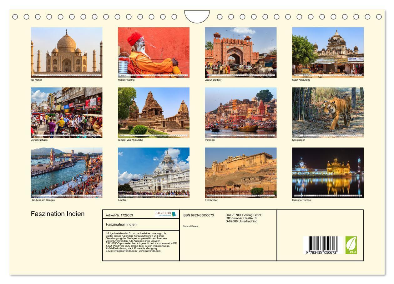 Bild: 9783435050673 | Faszination Indien (Wandkalender 2025 DIN A4 quer), CALVENDO...