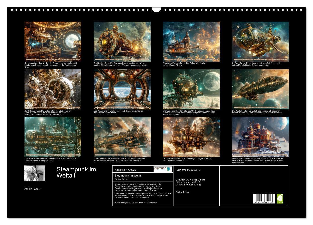 Bild: 9783435652570 | Steampunk im Weltall (Wandkalender 2025 DIN A2 quer), CALVENDO...