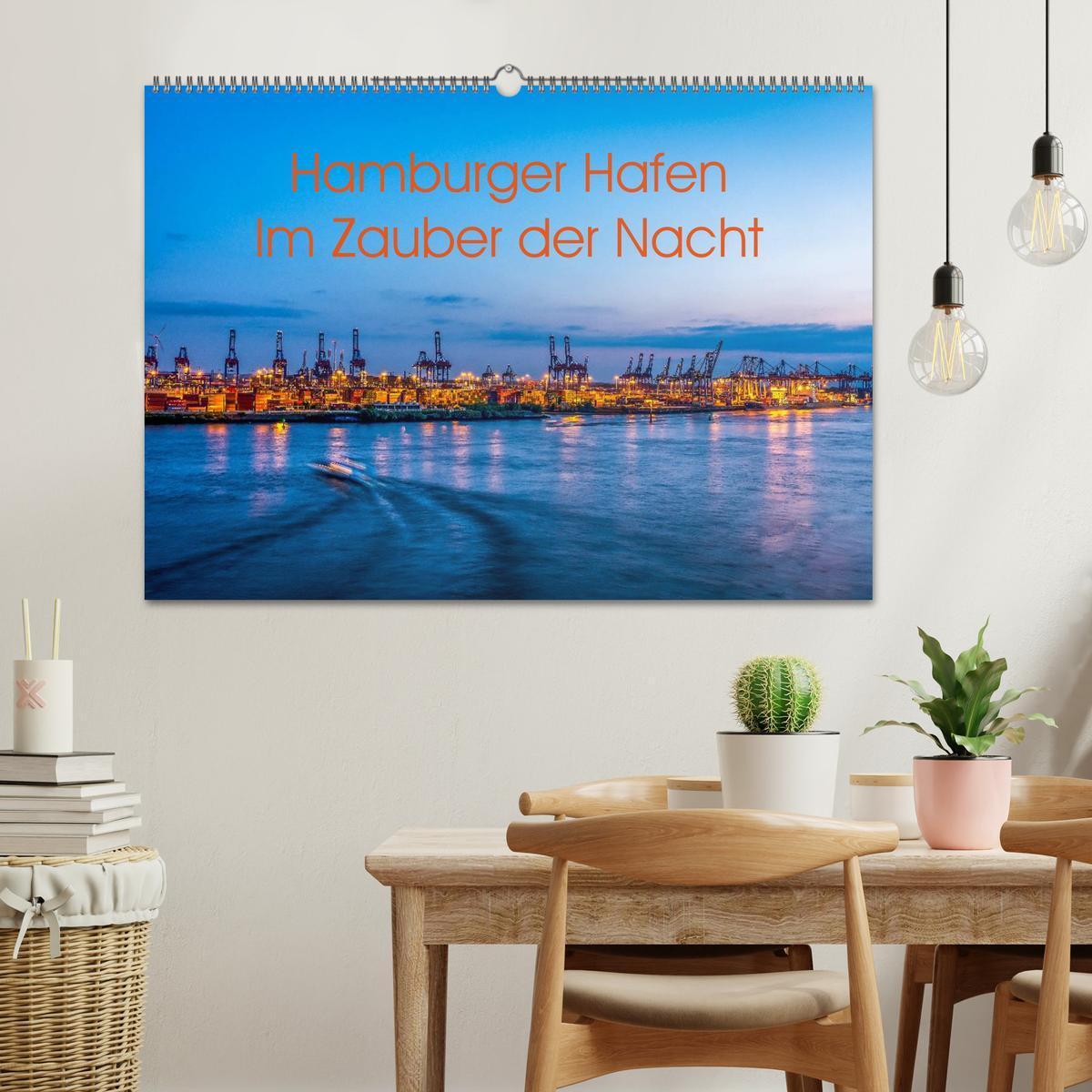 Bild: 9783435662036 | Hamburger Hafen - Im Zauber der Nacht (Wandkalender 2025 DIN A2...