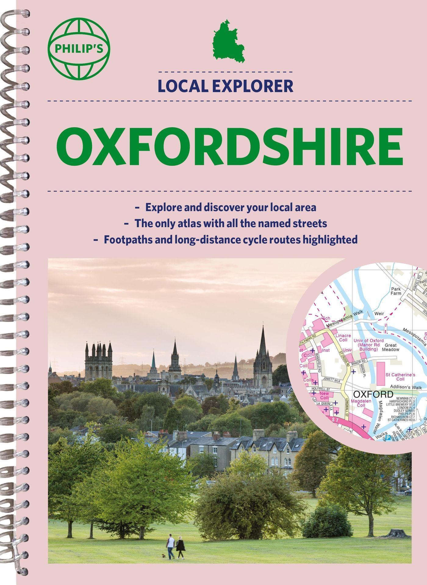 Cover: 9781849076326 | Philip's Local Explorer Street Atlas Oxfordshire | Philip'S Maps