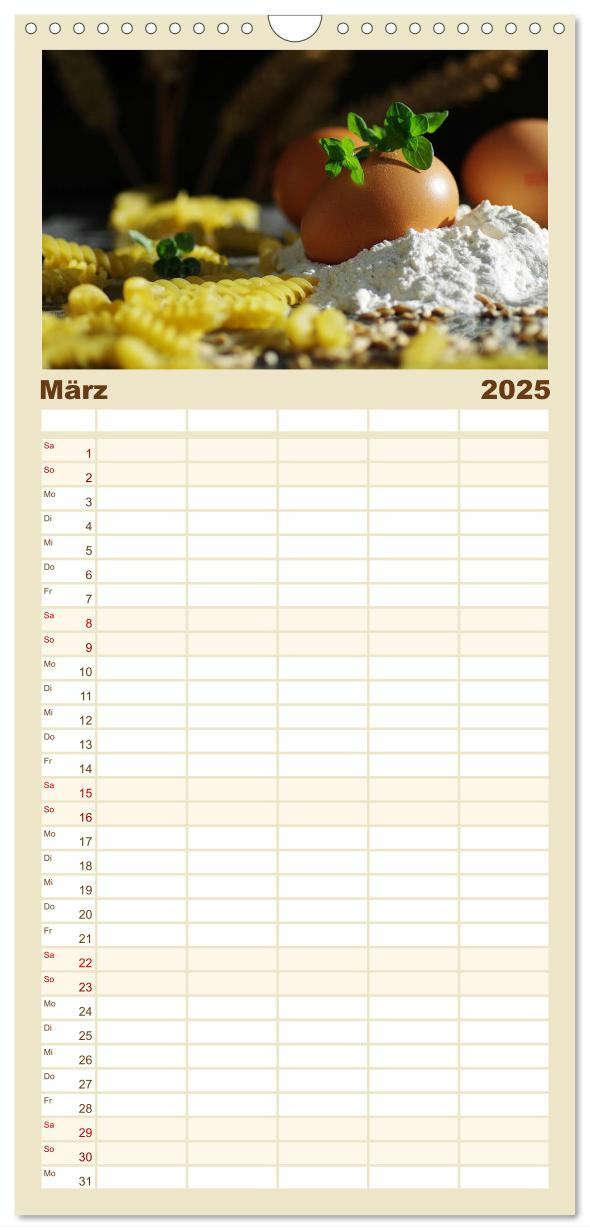 Bild: 9783457125557 | Familienplaner 2025 - Pasta Kreationen mit 5 Spalten (Wandkalender,...