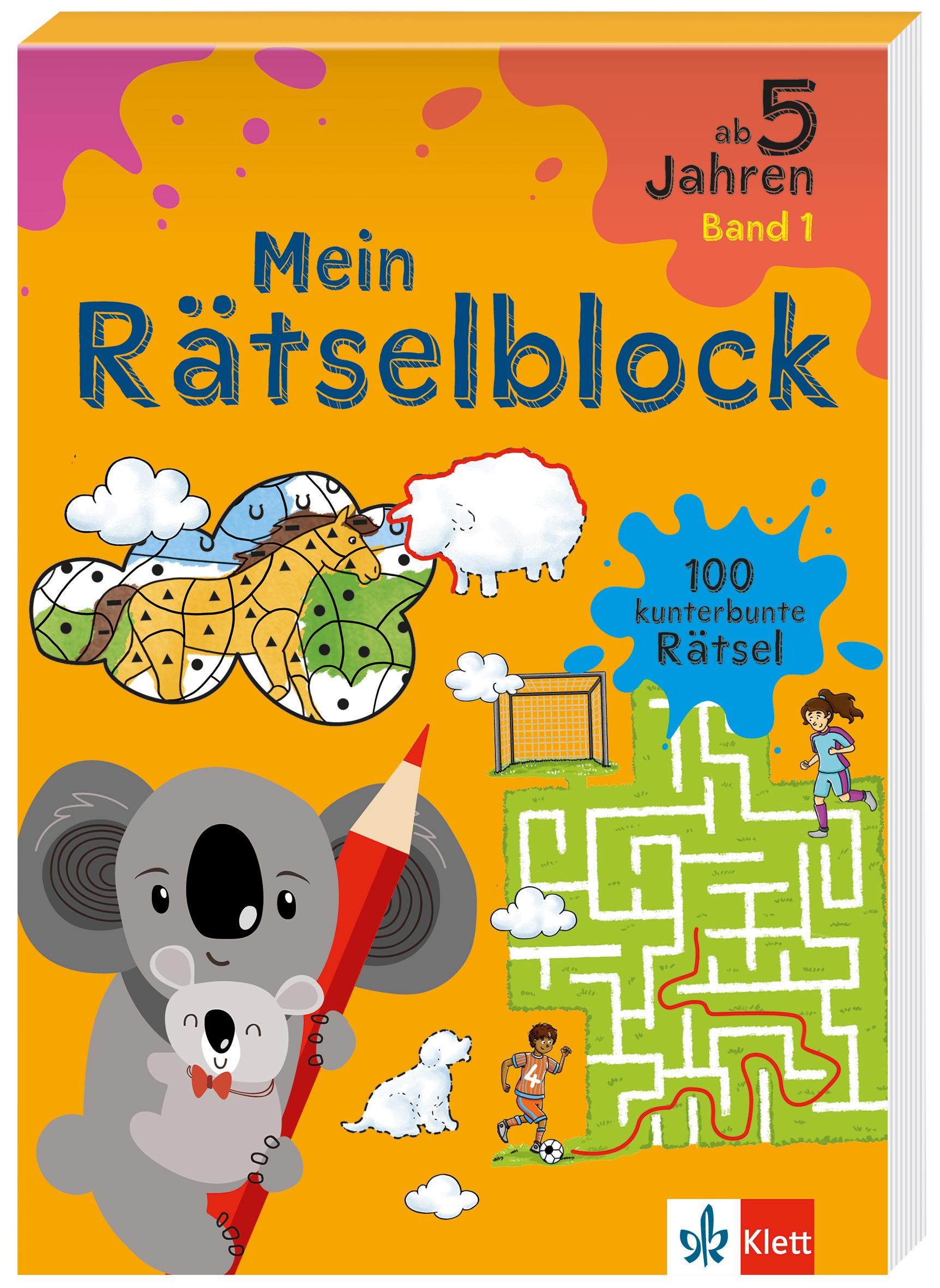 Cover: 9783129498156 | Klett Mein Rätselblock ab 5 Jahren Band 1 | 100 kunterbunte Rätsel