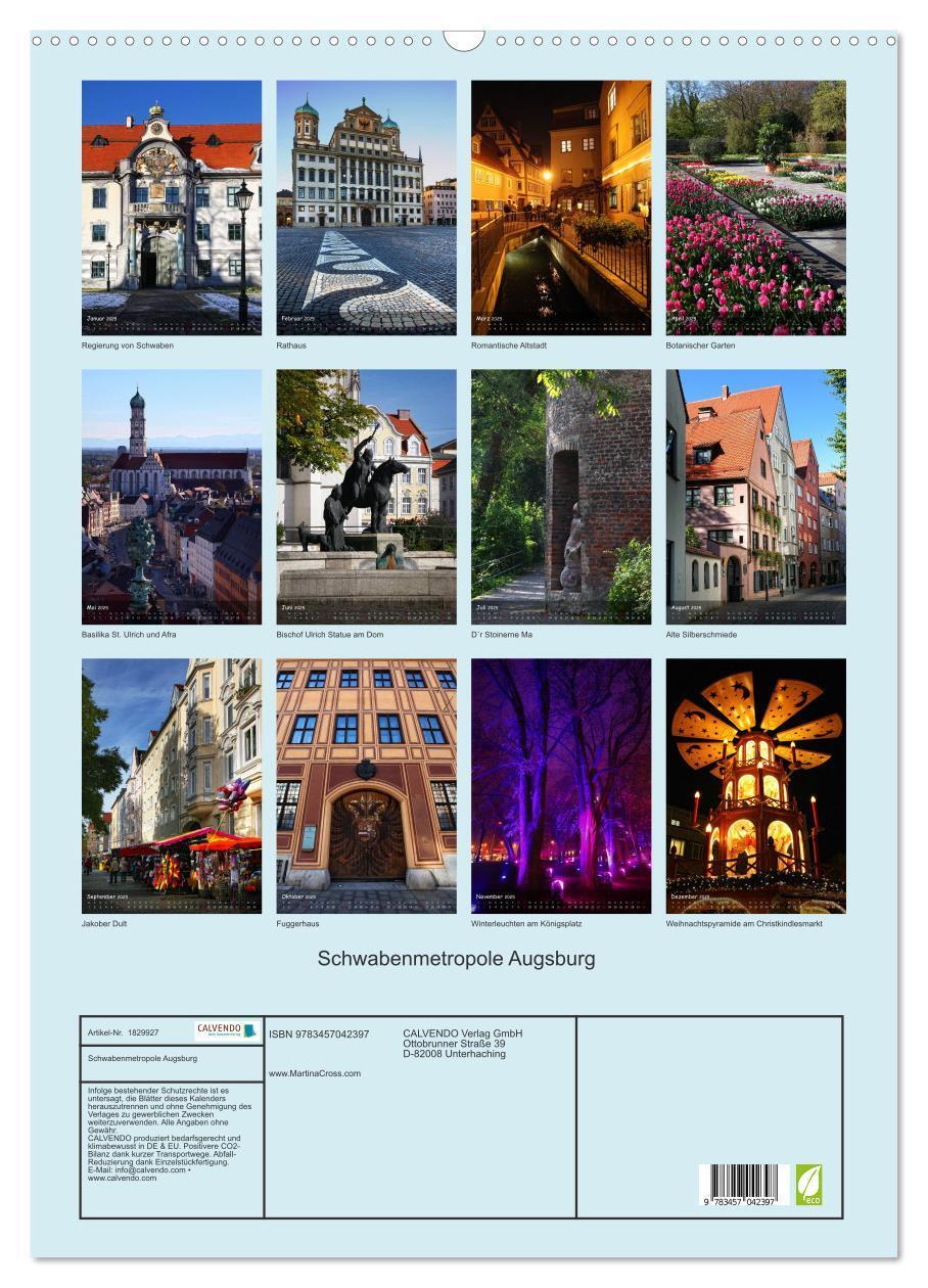 Bild: 9783457042397 | Schwabenmetropole Augsburg (Wandkalender 2025 DIN A2 hoch),...