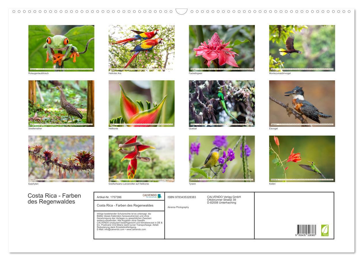 Bild: 9783435328383 | Costa Rica - Farben des Regenwaldes (Wandkalender 2025 DIN A2...