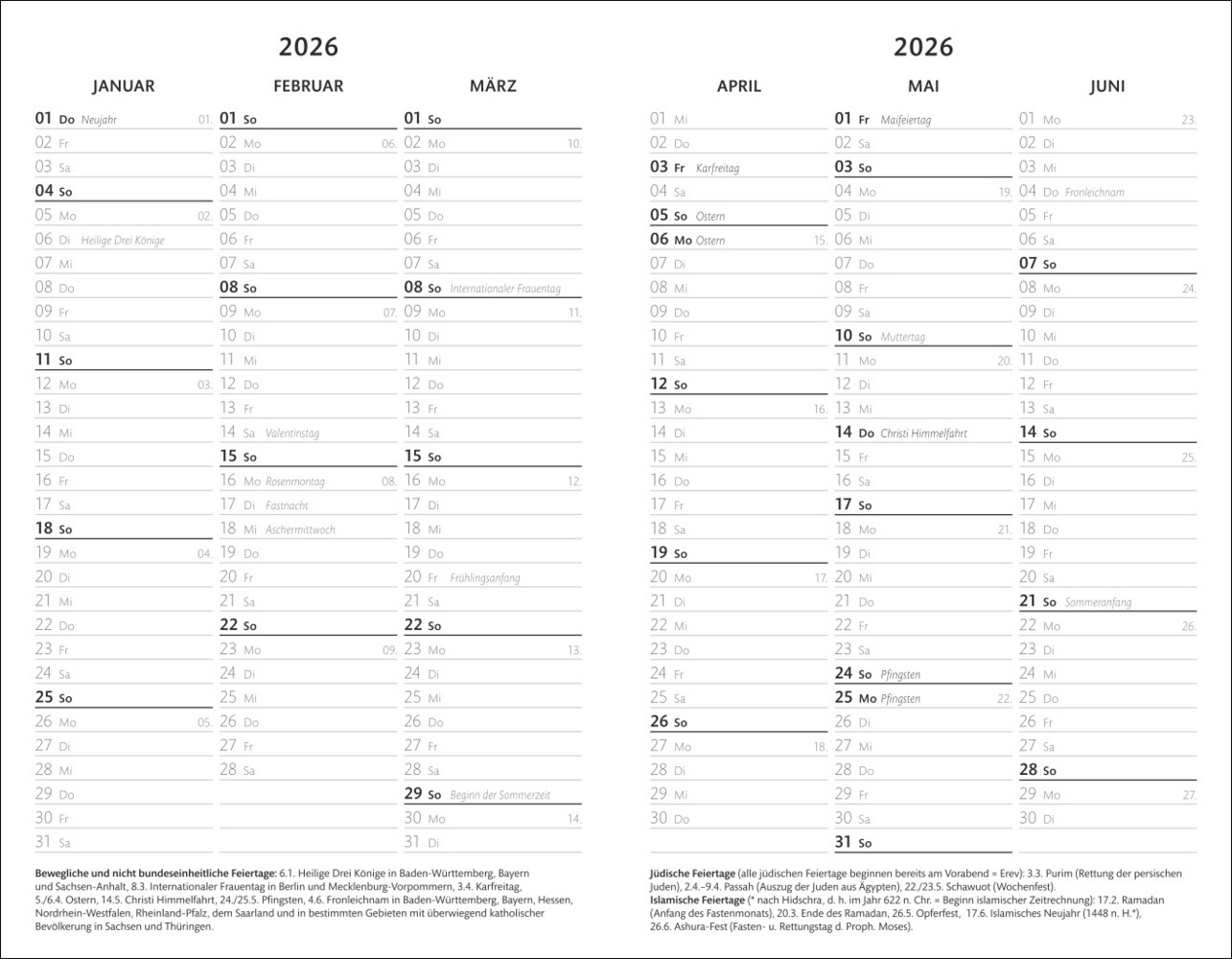 Bild: 9783756407538 | Kombitimer schwarz klein 2025 | Kalender | 160 S. | Deutsch | 2025