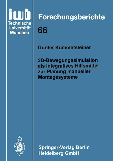 Cover: 9783540575351 | 3D-Bewegungssimulation als integratives Hilfsmittel zur Planung...