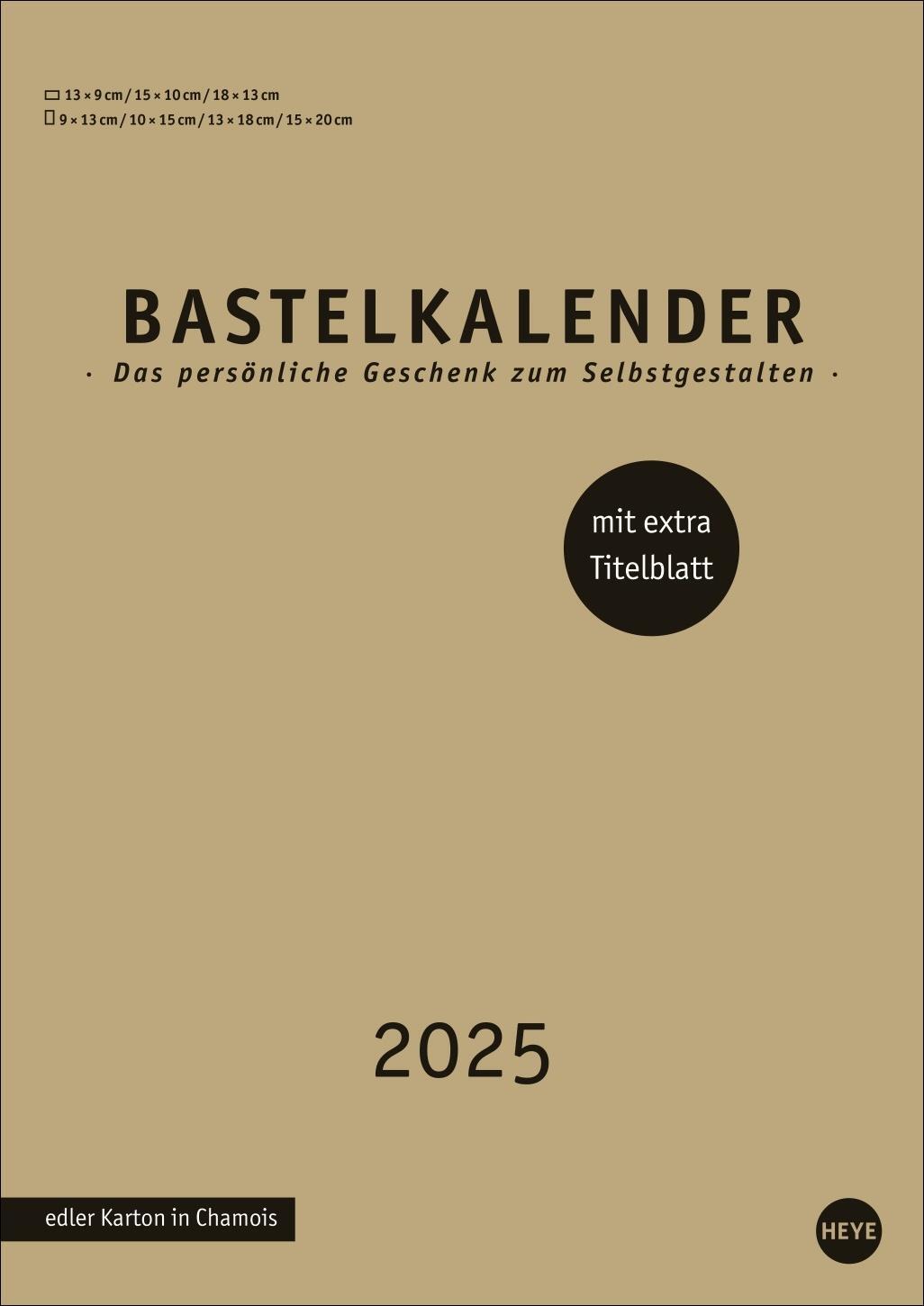 Cover: 9783756408092 | Premium-Bastelkalender gold A4 2025 | Heye | Kalender | Spiralbindung