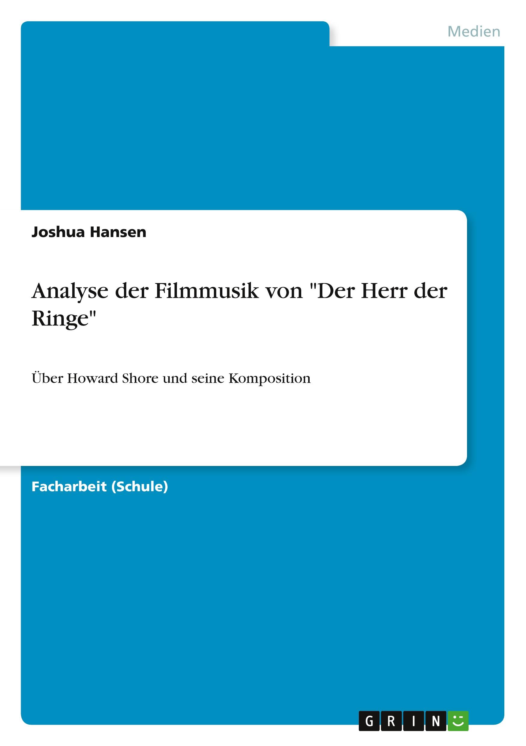 Cover: 9783668948945 | Analyse der Filmmusik von "Der Herr der Ringe" | Joshua Hansen | Buch