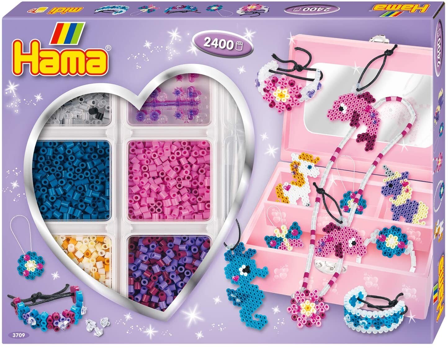 Cover: 28178037093 | Hama 3709 Kreativbox Accessoires, Bügelperlen Midi, ca. 2400 Stück...