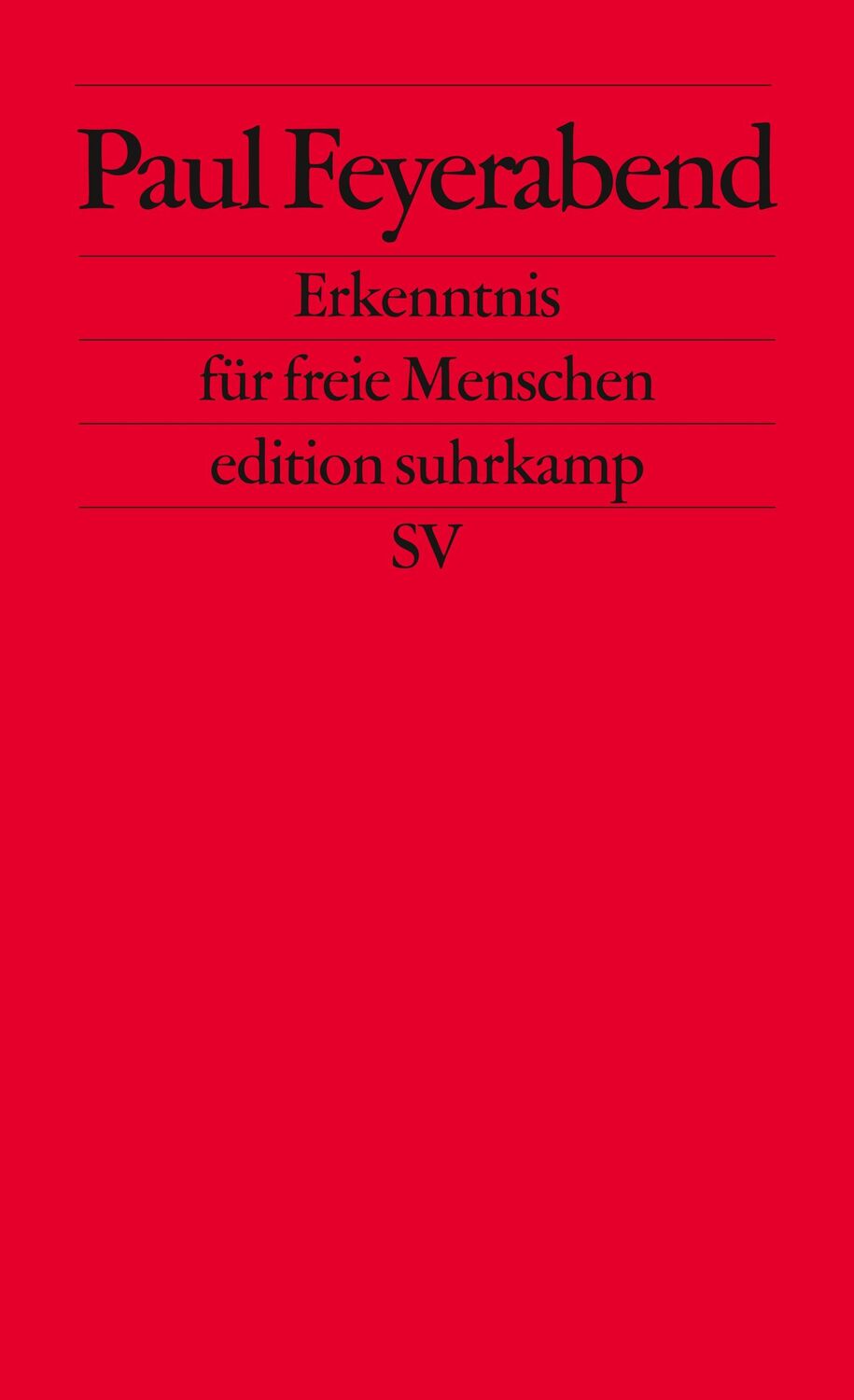 Cover: 9783518110119 | Erkenntnis für freie Menschen | Paul Feyerabend | Taschenbuch | 304 S.