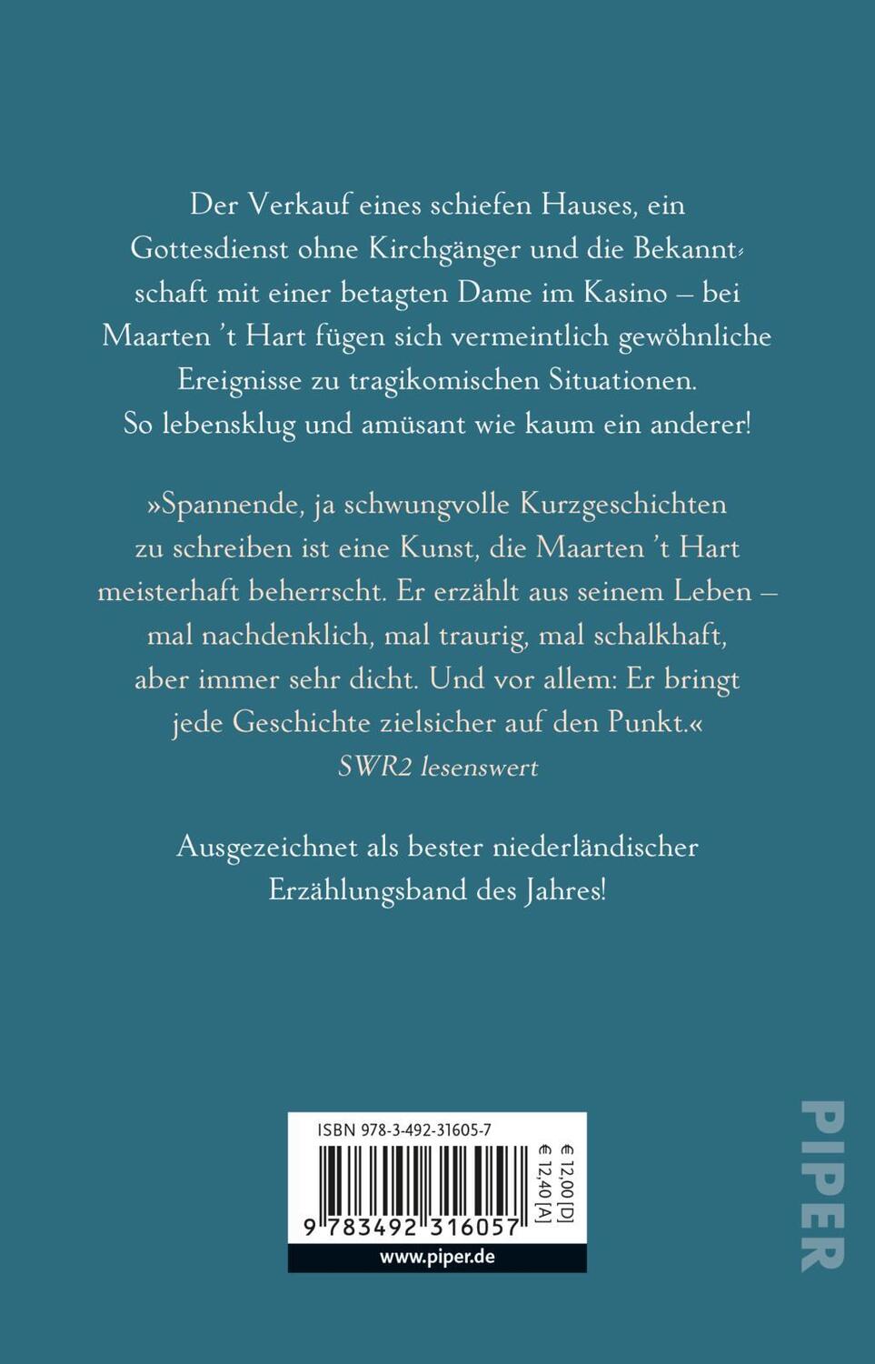 Rückseite: 9783492316057 | So viele Hähne, so nah beim Haus | Erzählungen | Maarten 'T Hart