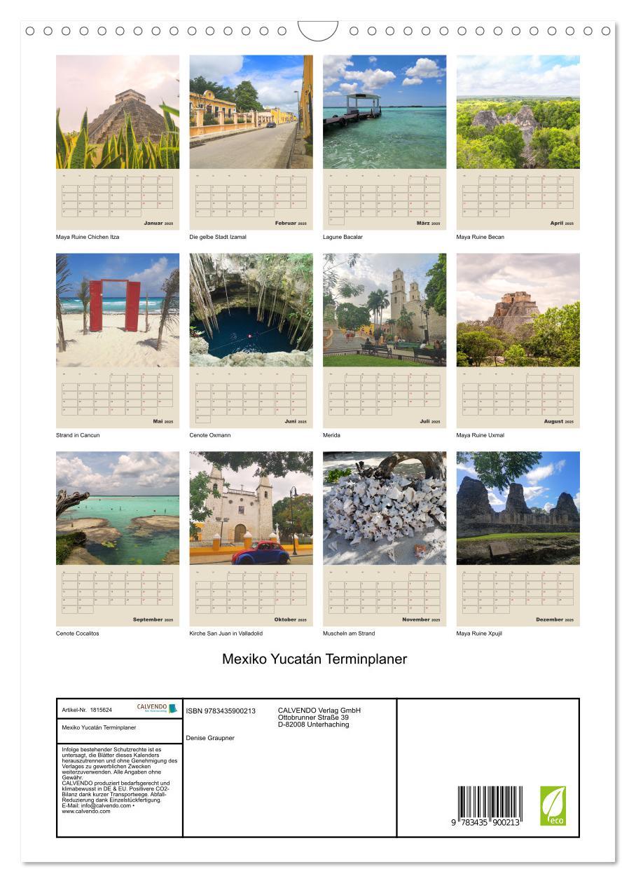 Bild: 9783435900213 | Mexiko Yucatán Terminplaner (Wandkalender 2025 DIN A3 hoch),...