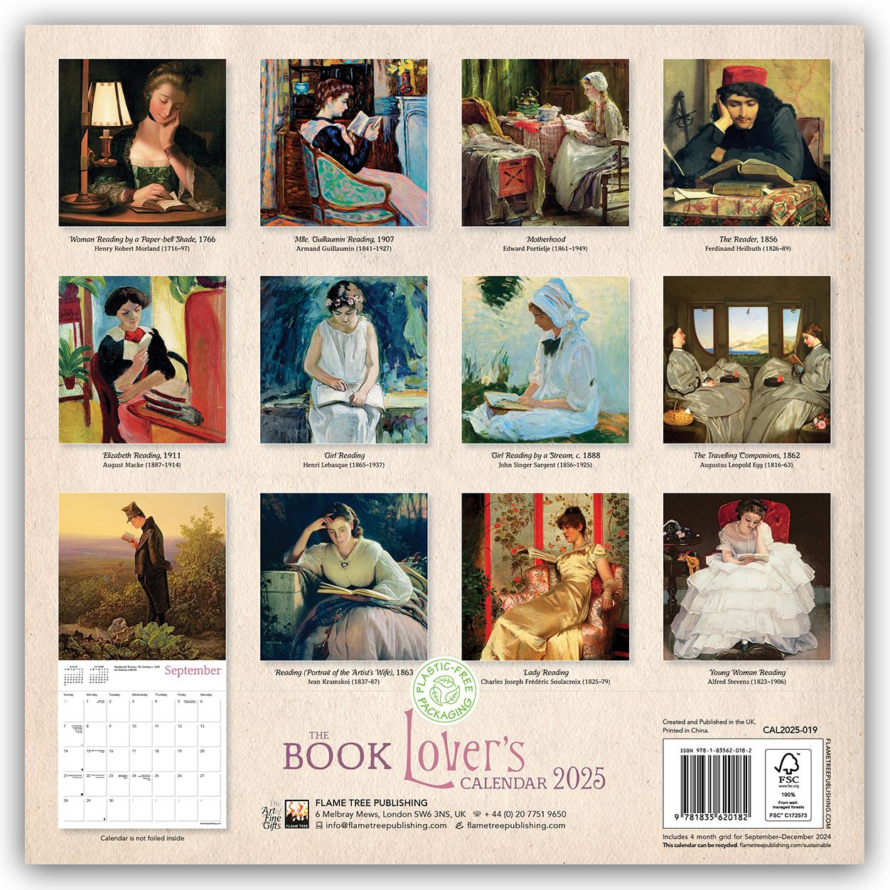 Rückseite: 9781835620182 | Book Lover's Wall Calendar 2025 (Art Calendar) | Flame Tree Publishing