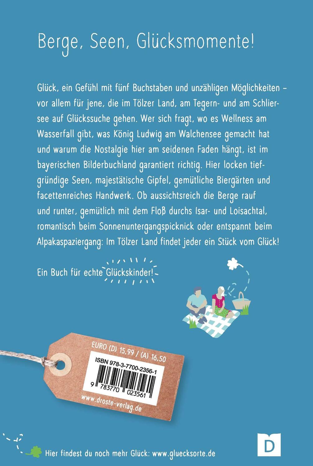 Rückseite: 9783770023561 | Glücksorte im Tölzer Land. Mit Tegernsee &amp; Schliersee | Katja Wegener