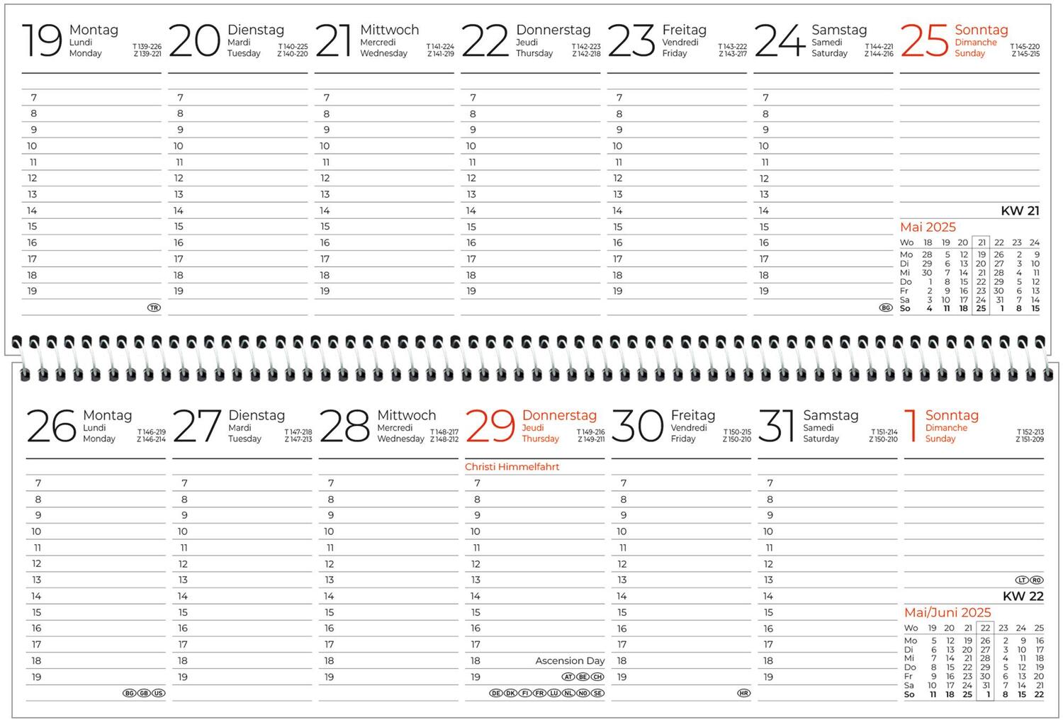 Bild: 4006928024698 | Tischquerkalender Recycling 1W/1S 2025 - 29,6x9,9 cm - 1 Woche auf...