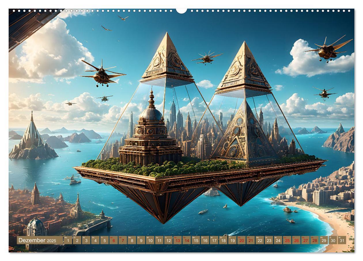 Bild: 9783457179833 | Steampunk Pyramidenwelt (Wandkalender 2025 DIN A2 quer), CALVENDO...