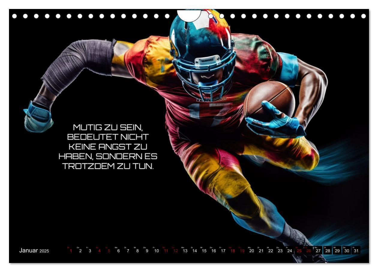 Bild: 9783383850394 | American Football und Motivation (Wandkalender 2025 DIN A4 quer),...