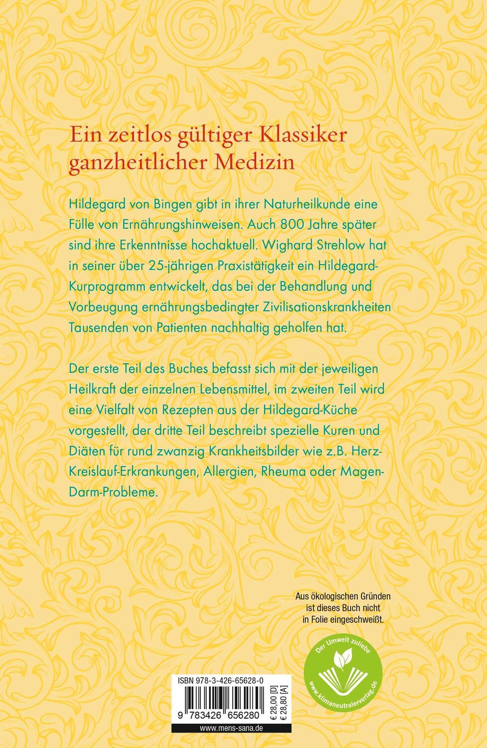 Rückseite: 9783426656280 | Die Ernährungstherapie der Hildegard von Bingen | Wighard Strehlow