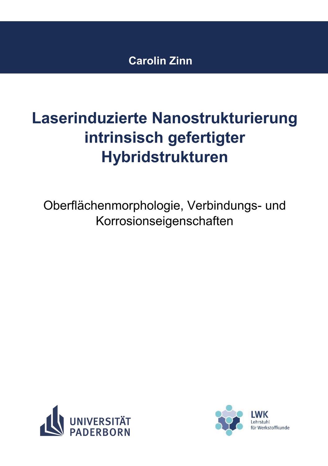 Cover: 9783748158516 | Laserinduzierte Nanostrukturierung intrinsisch gefertigter...