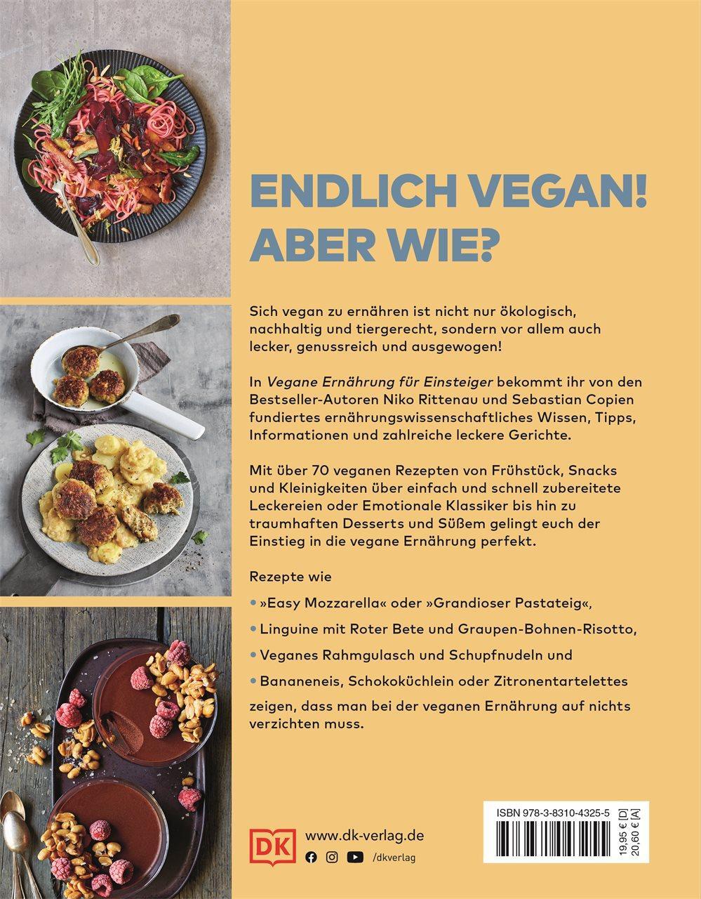 Rückseite: 9783831043255 | Vegane Ernährung für Einsteiger | Niko Rittenau (u. a.) | Buch | 2021