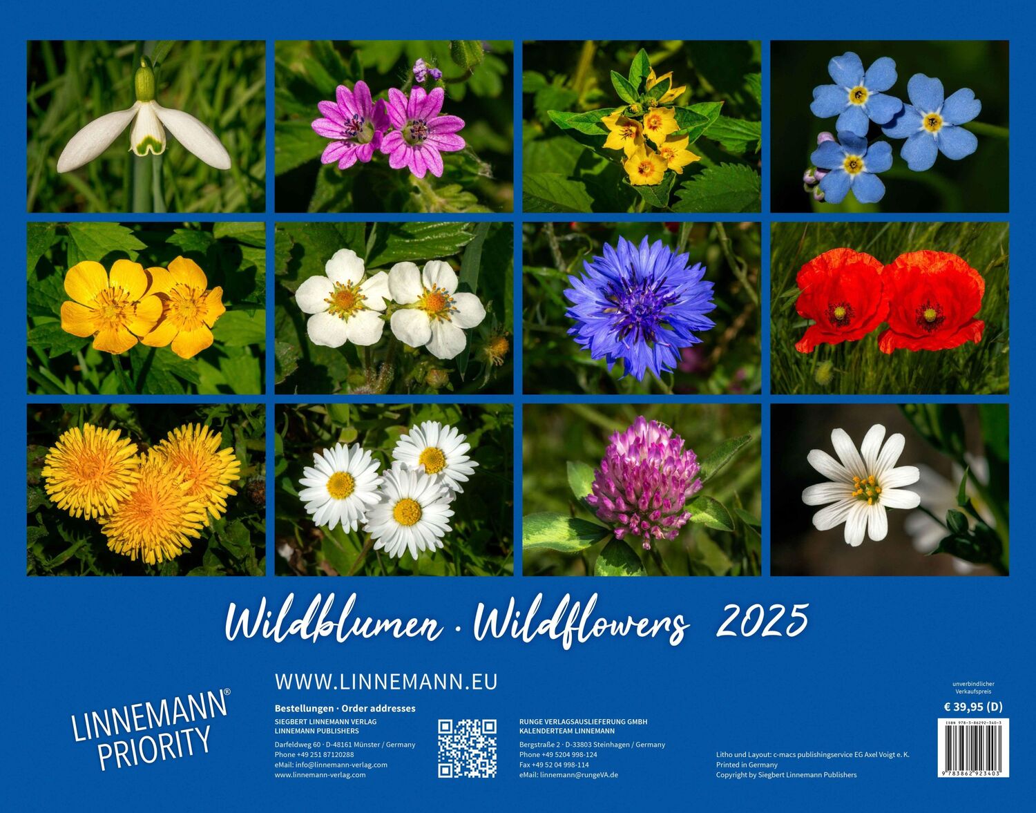 Bild: 9783862923403 | Wildblumen 2025 Großformat-Kalender 58 x 45,5 cm | Wildflowers 2025