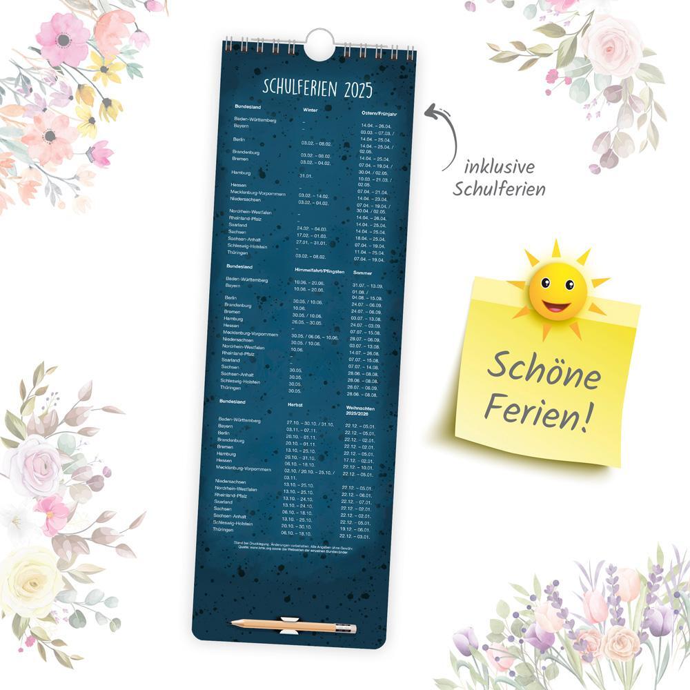 Bild: 9783988022448 | Trötsch Notizkalender mit Stift Hochformat Floral 2025 | KG | Kalender