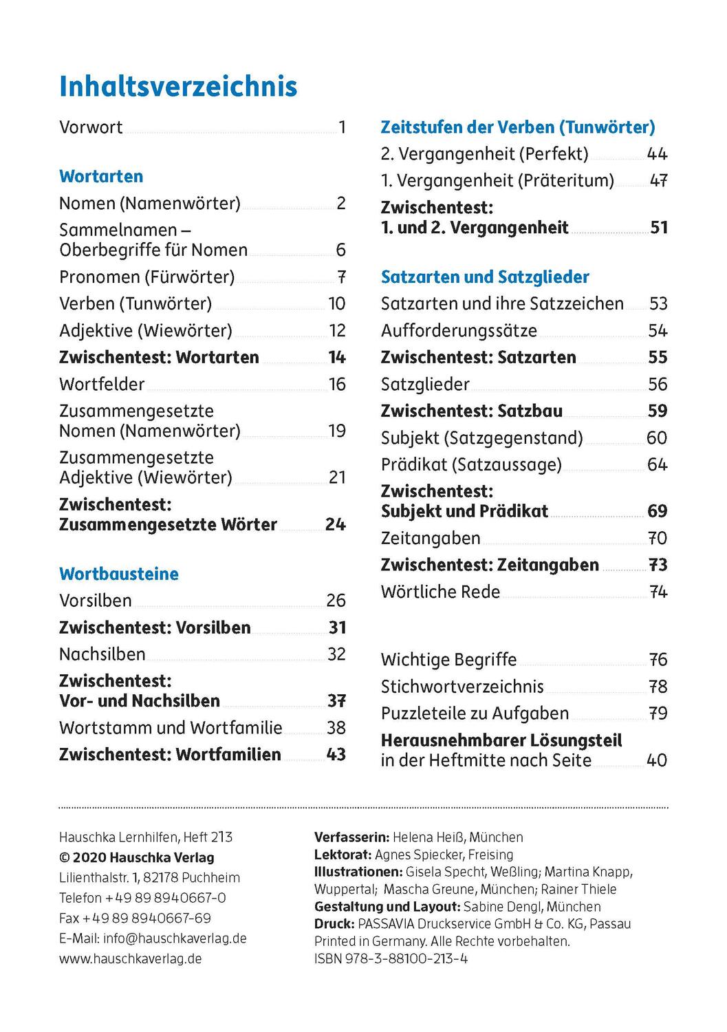 Bild: 9783881002134 | Grammatik 3. Klasse | Helena Heiß | Broschüre | 112 S. | Deutsch