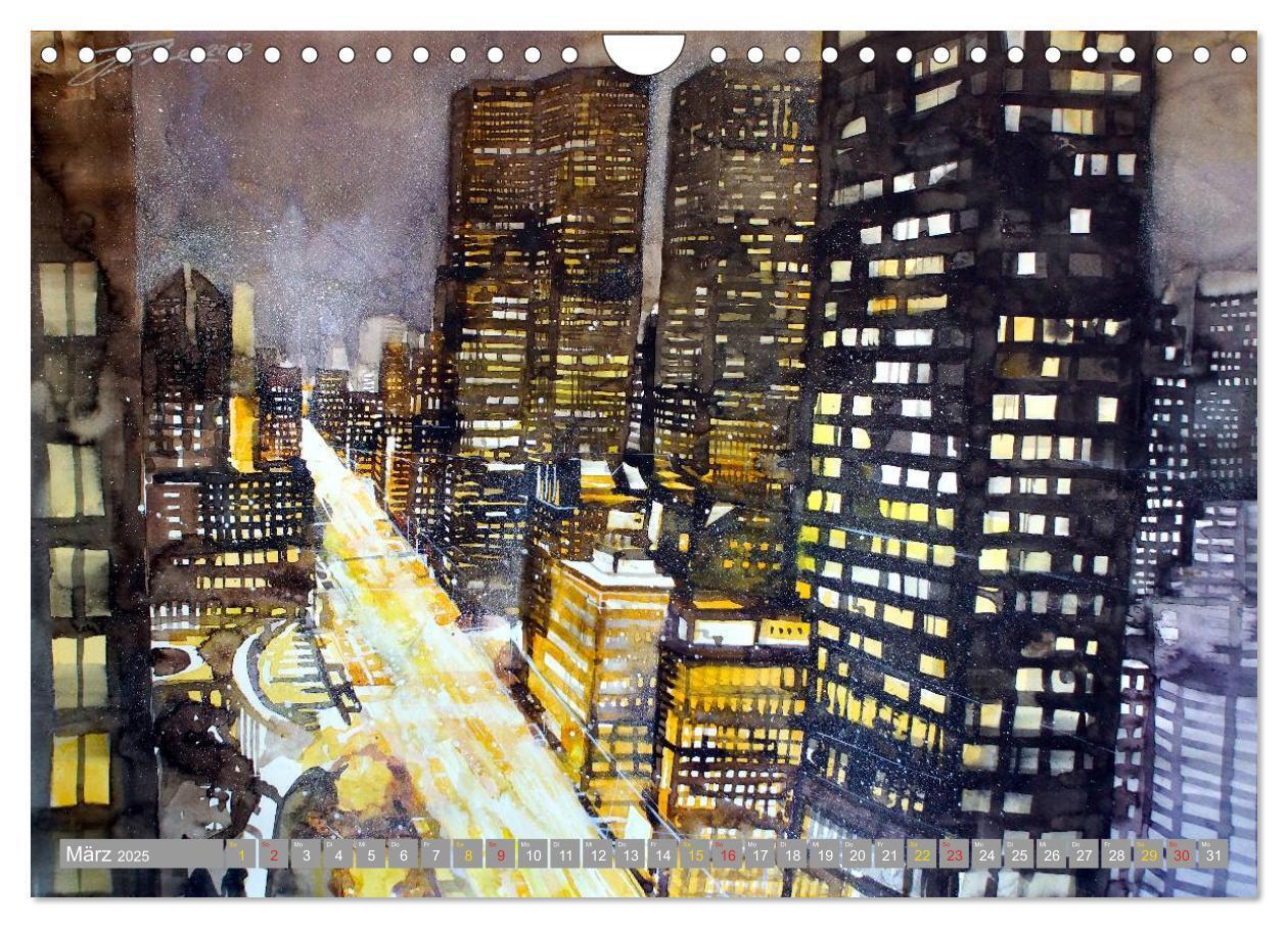 Bild: 9783435660636 | New York Watercolor Citylights (Wandkalender 2025 DIN A4 quer),...