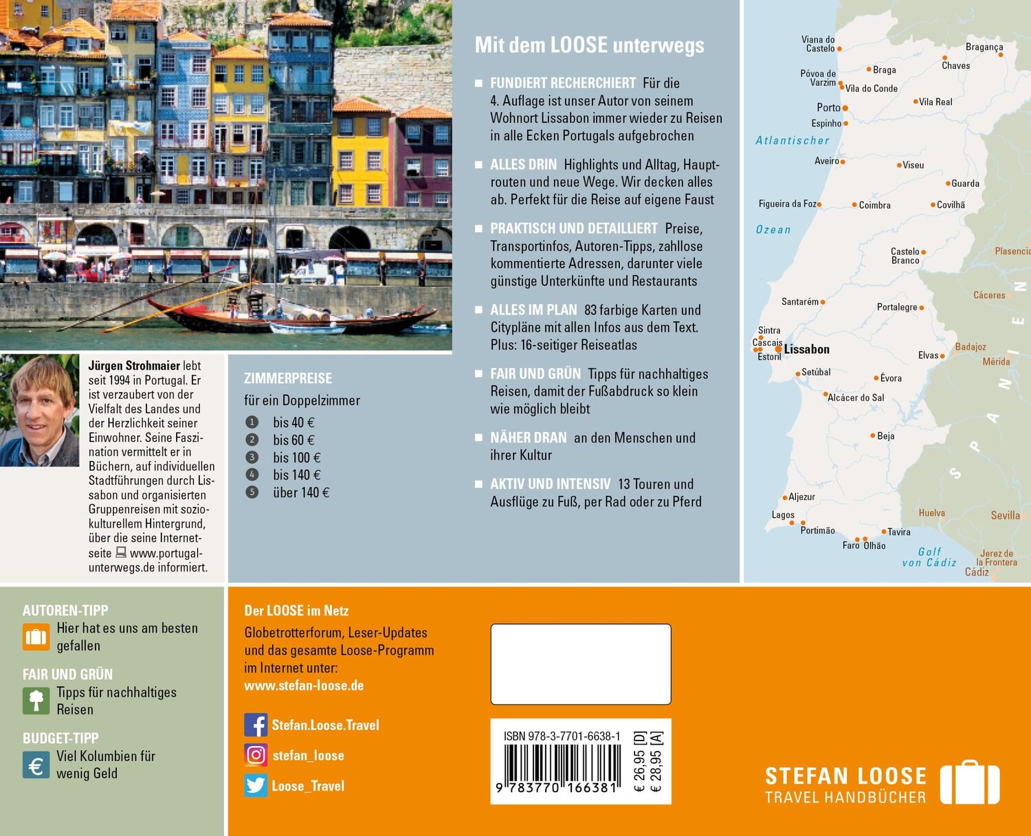 Rückseite: 9783770166381 | Stefan Loose Reiseführer Portugal | mit Reiseatlas | Jürgen Strohmaier