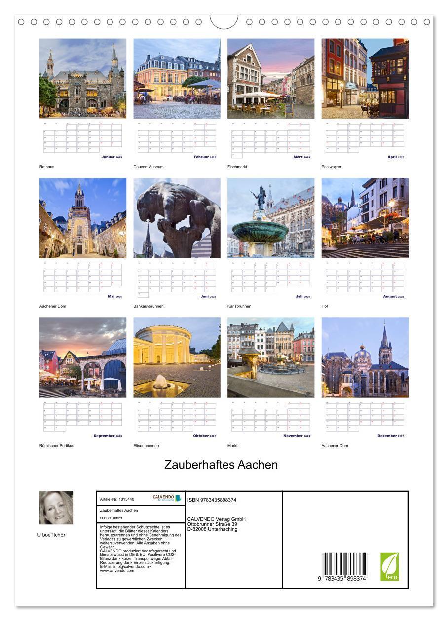 Bild: 9783435898374 | Zauberhaftes Aachen (Wandkalender 2025 DIN A3 hoch), CALVENDO...