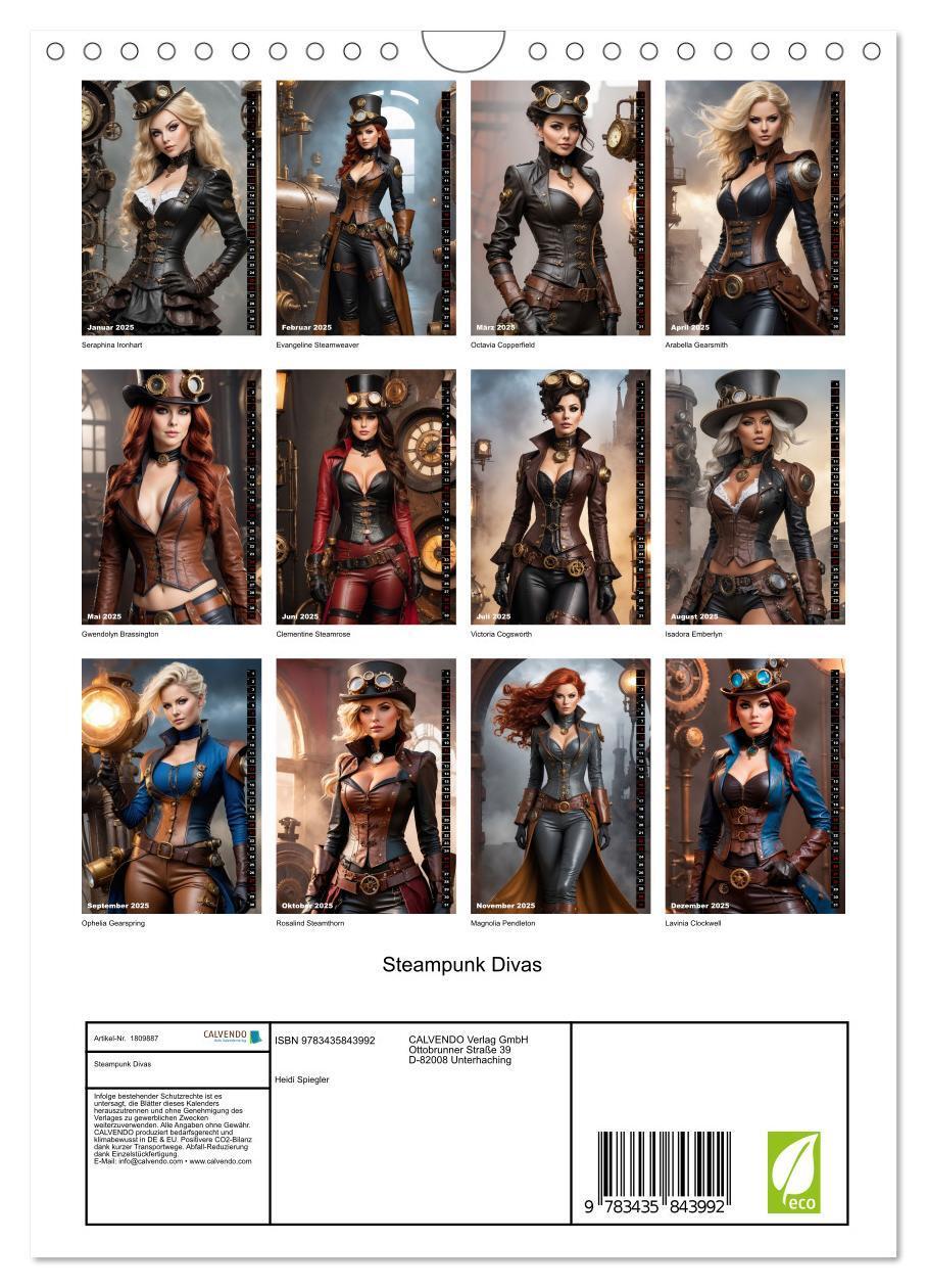 Bild: 9783435843992 | Steampunk Divas (Wandkalender 2025 DIN A4 hoch), CALVENDO...