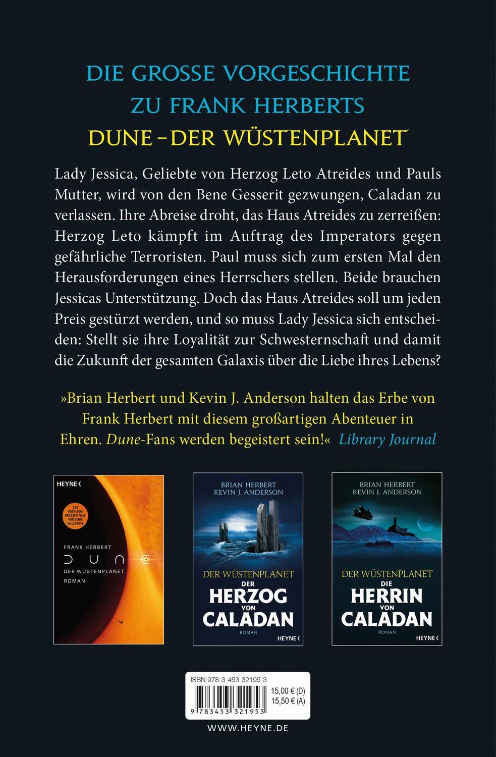 Bild: 9783453321953 | Der Wüstenplanet - Die Herrin von Caladan | Roman | Herbert (u. a.)