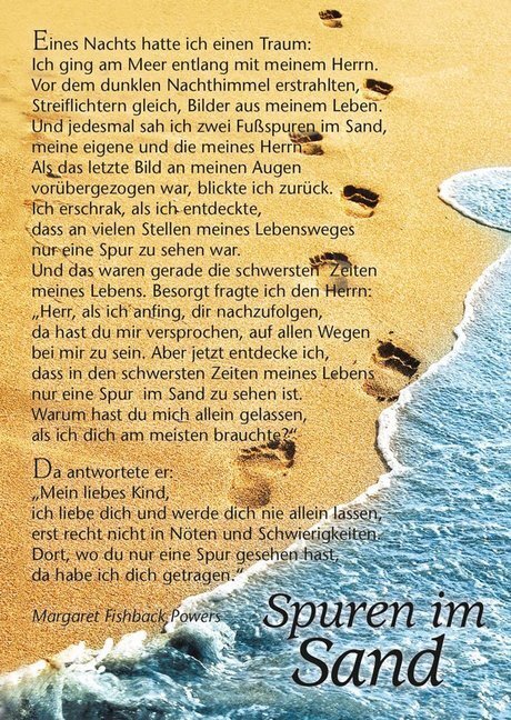 Cover: 9783765586101 | Spuren im Sand, 12 Postkarten | Ein Gedicht, das Millionen bewegt