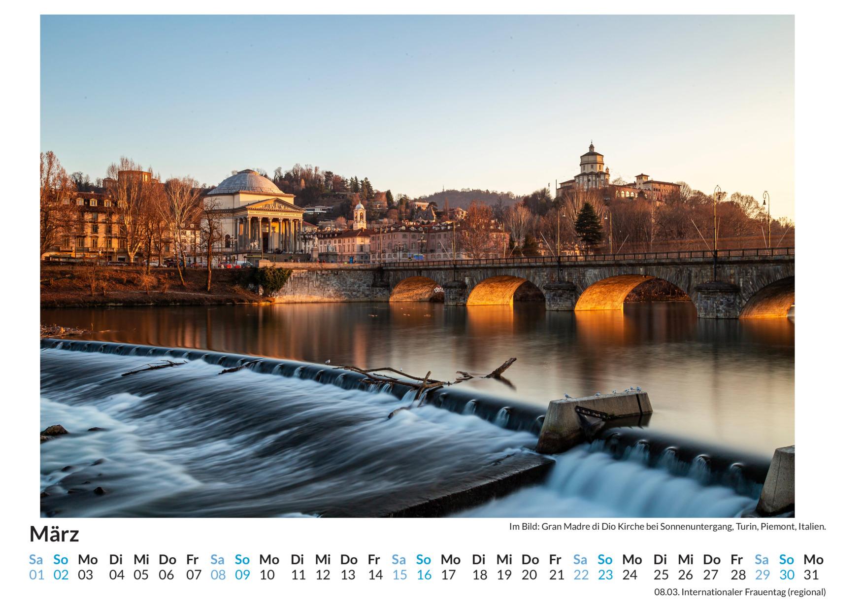 Bild: 9783759123152 | Turin - (Wandkalender 2025, Kalender DIN A4 quer, Monatskalender im...