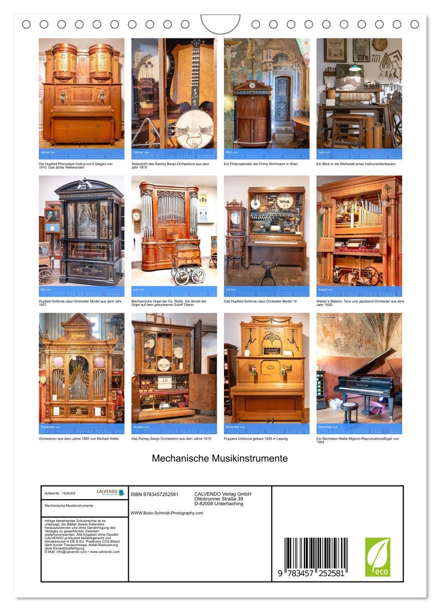 Bild: 9783457252581 | Mechanische Musikinstrumente (Wandkalender 2026 DIN A4 hoch),...