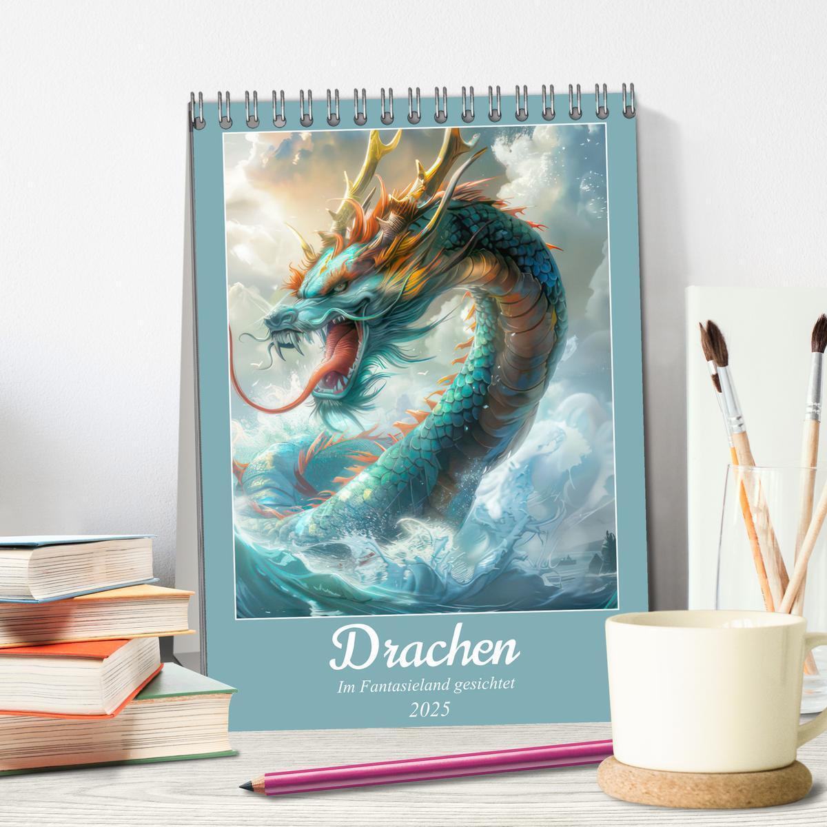 Bild: 9783457071144 | Drachen - Im Fantasieland gesichtet (Tischkalender 2025 DIN A5...