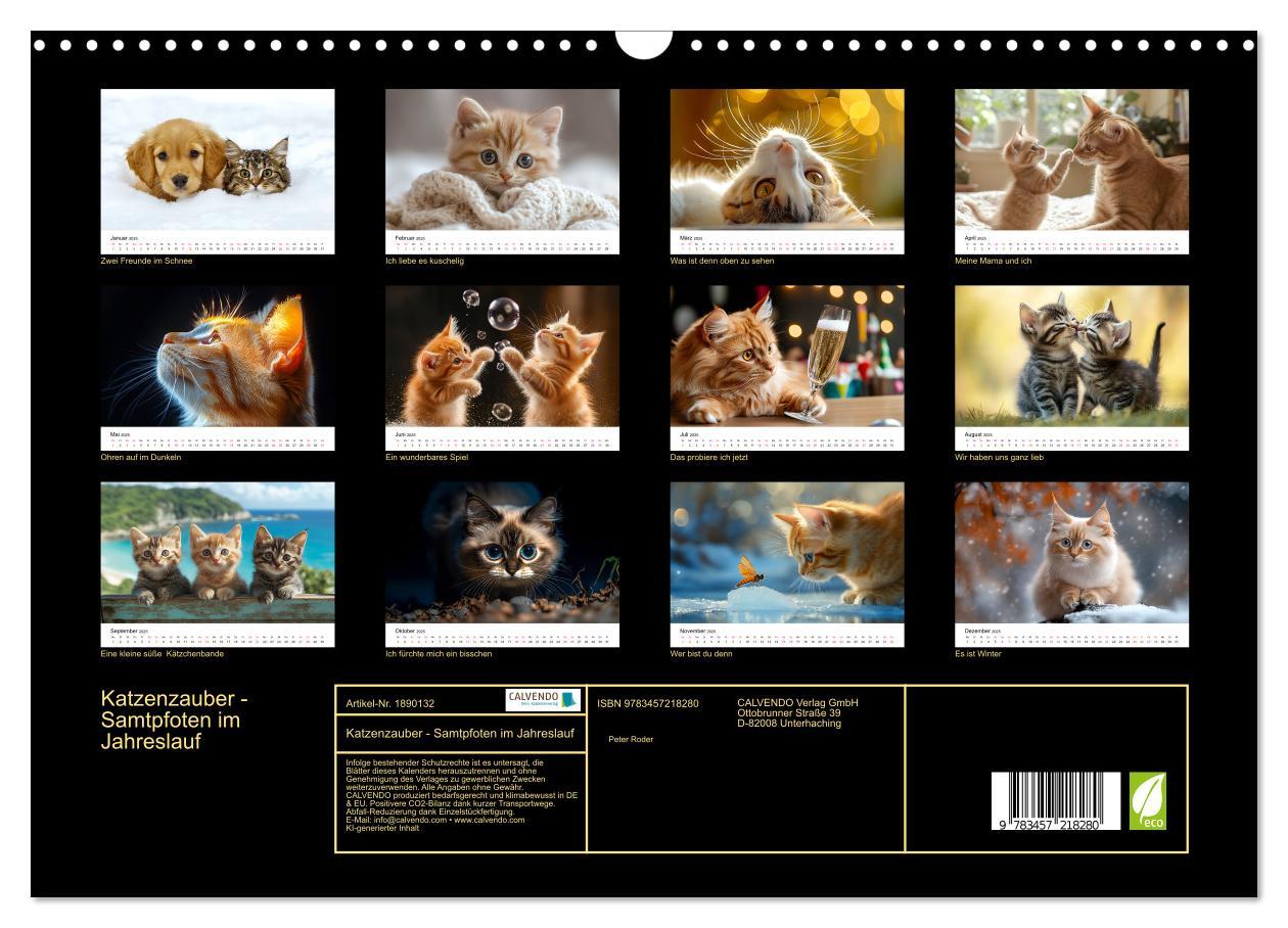 Bild: 9783457218280 | Katzenzauber - Samtpfoten im Jahreslauf (Wandkalender 2025 DIN A3...