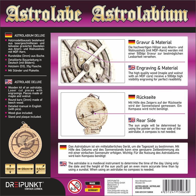 Rückseite: 4251241150658 | Bausatz Astrolabium Deluxe Edition | Deutsch | 2020 | Dreipunkt Verlag