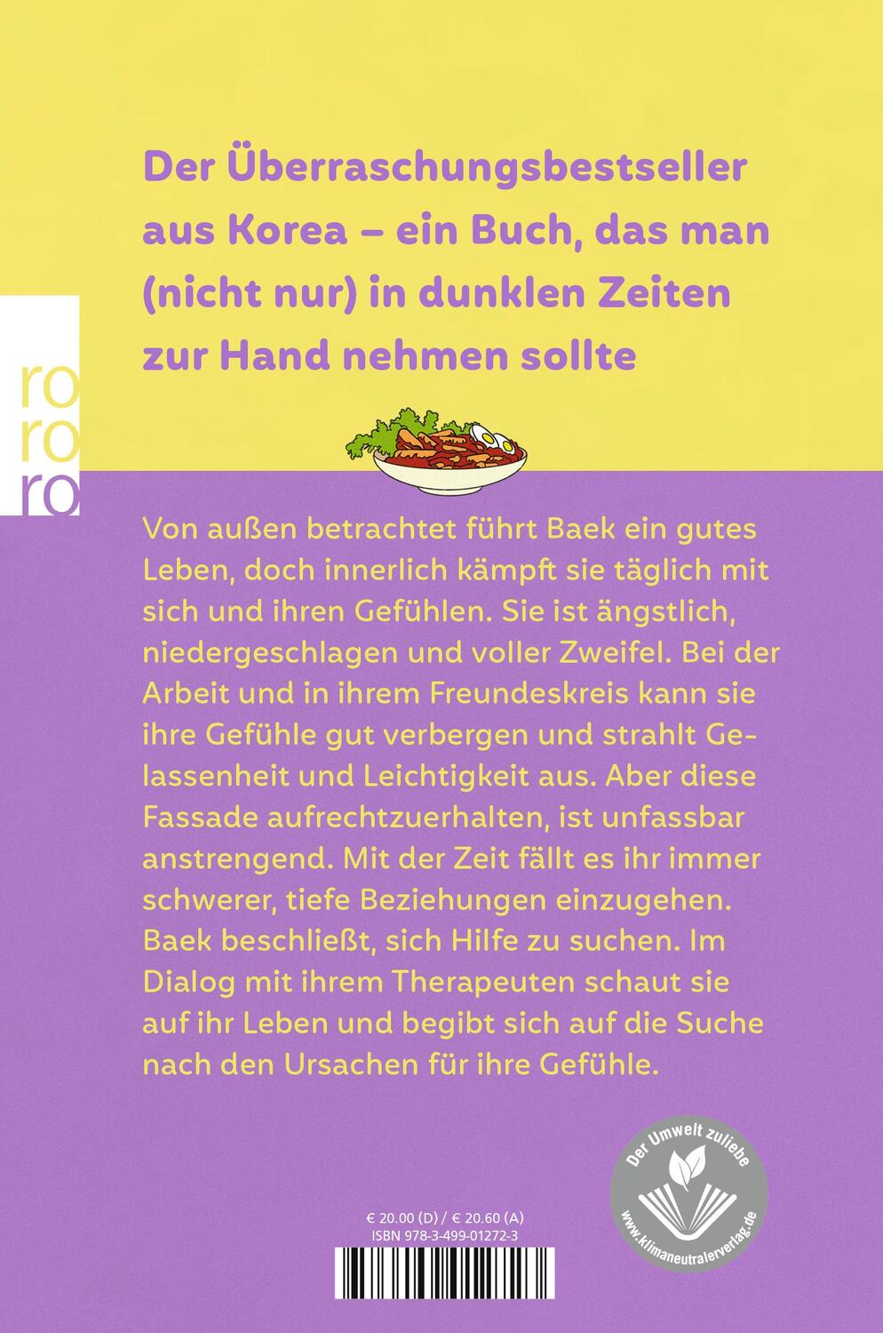 Rückseite: 9783499012723 | Ich will sterben, aber Tteokbokki essen will ich auch | Baek Sehee