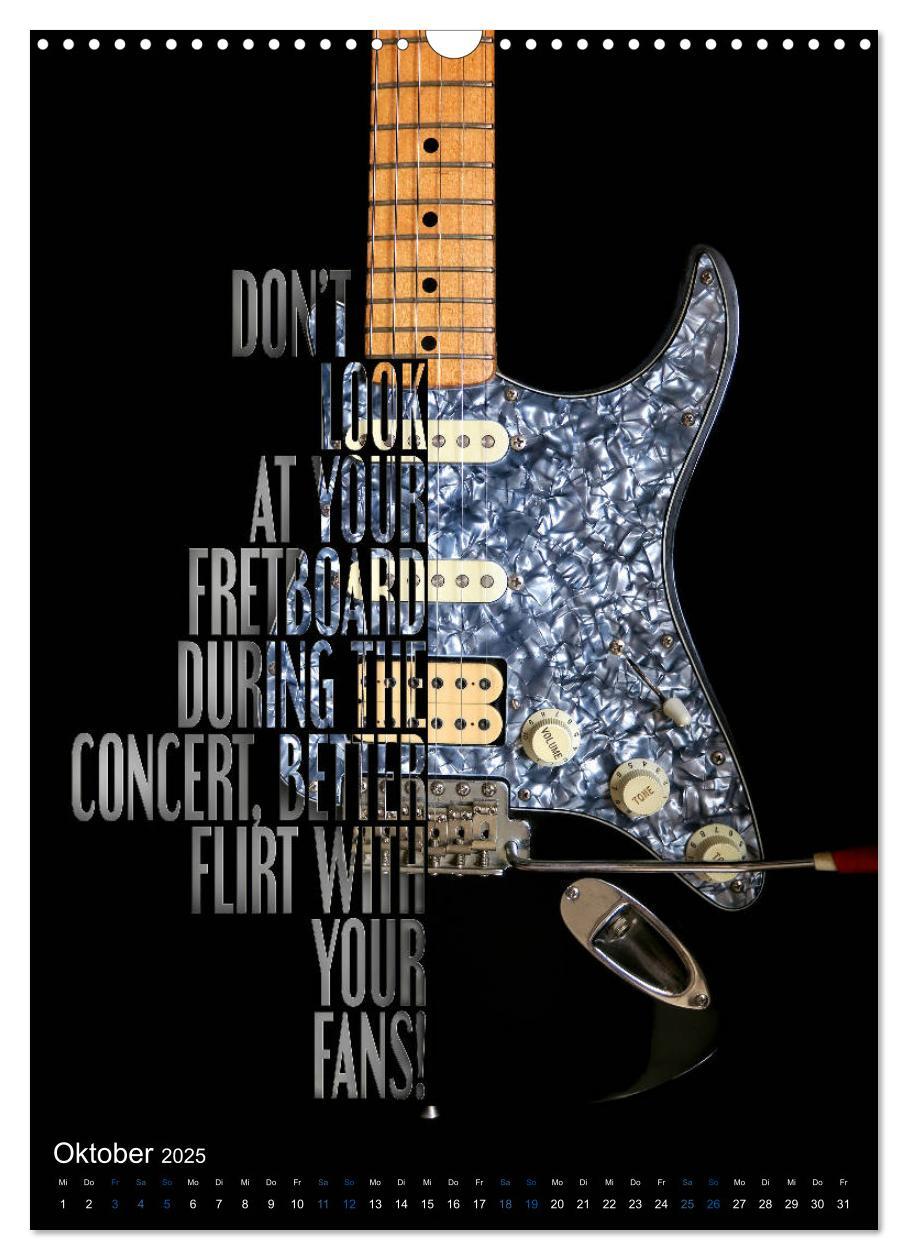 Bild: 9783435988471 | Rockgitarren Textposter (Wandkalender 2025 DIN A3 hoch), CALVENDO...