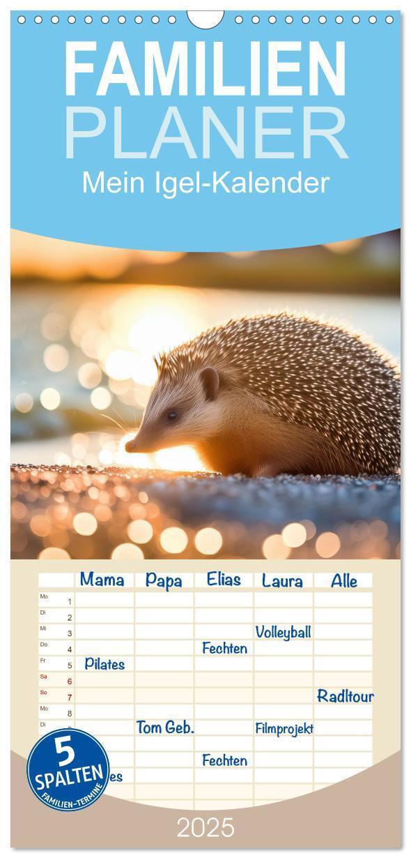 Cover: 9783457193037 | Familienplaner 2025 - Mein Igel-Kalender mit 5 Spalten...